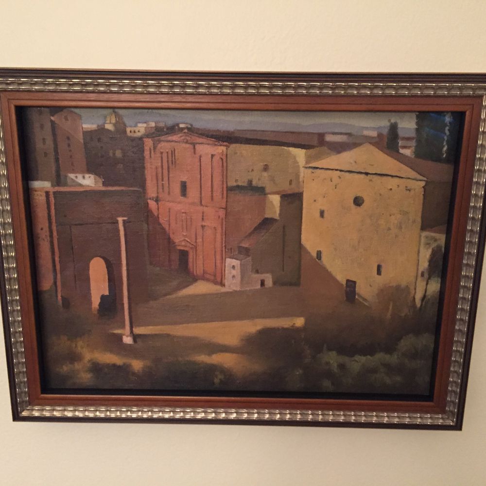 Custom frame with museum glass over a 80+ year old painting Custom frame with museum glass over a 80+ year old painting