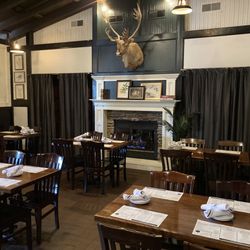 Main dinning room and fireplace