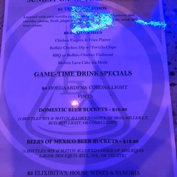 Elixir Bar & Grill - Sunday night game specials - Tex-Mex Near Me - Edison, New Jersey