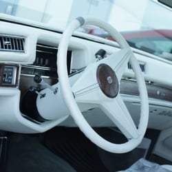 Lim's Custom Top & Upholstery - '76 Cadillac Coupe de Ville. Custom Dashboard / Steering Wheel.