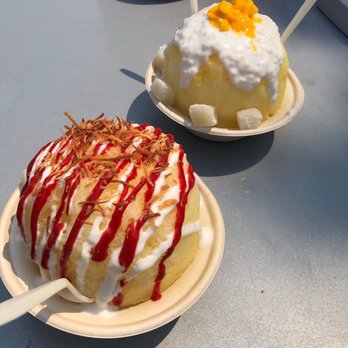 Mike's Shave Ice - Mango and strawberry colada - Shaved Ice Near Me Mike's Shave Ice - Mango and strawberry colada - Shaved Ice Near Me