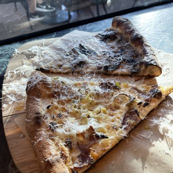 Miami Slice - Mushroom truffle, leeks and bacon - Pizza Near Me - Miami, Florida Miami Slice - Mushroom truffle, leeks and bacon - Pizza Near Me - Miami, Florida