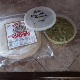 Fresh tortillas and homemade guacamole.