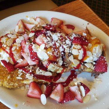 Anna's Red Apple - Apricot Strawberry Three Bread French Toast (amazing) - Breakfast & Brunch Near Me - Palatine, Illinois Anna's Red Apple - Apricot Strawberry Three Bread French Toast (amazing) - Breakfast & Brunch Near Me - Palatine, Illinois