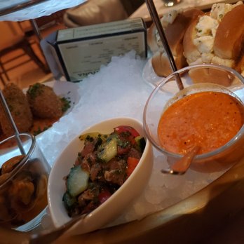 Seaside Provisions - Left to right: Croquettes, muscles, ceviche, something, lobster rolls - Tapas/Small Plates Near Me - North Vancouver, British Columbia