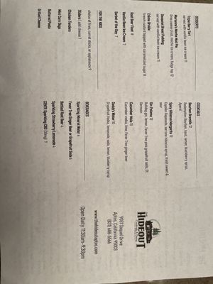 Menu photo 2 The Hideout Aptos, CA