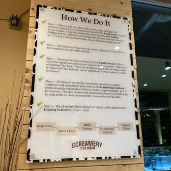 The Screamery - sign explaining their production process - Ice Cream & Frozen Yogurt Near Me - Chandler, Arizona