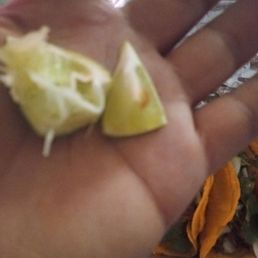 Paid 11.25 for 4 tacos one slice of lime, and no hot sauce even thou i got told "it's all in the bag" Paid 11.25 for 4 tacos one slice of lime, and no hot sauce even thou i got told "it's all in the bag"