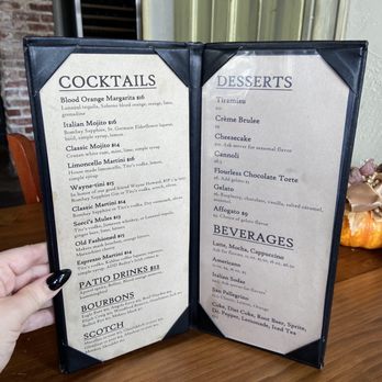 Sorci's Italian Cafe & Enoteca - Cocktail menu - Italian Near Me - Sumner, Washington