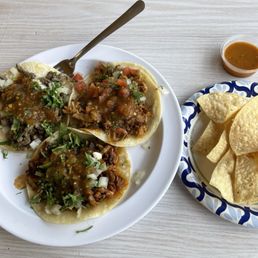 3 Soft Tacos (carne asada, carnitas, and al pastor) with chips