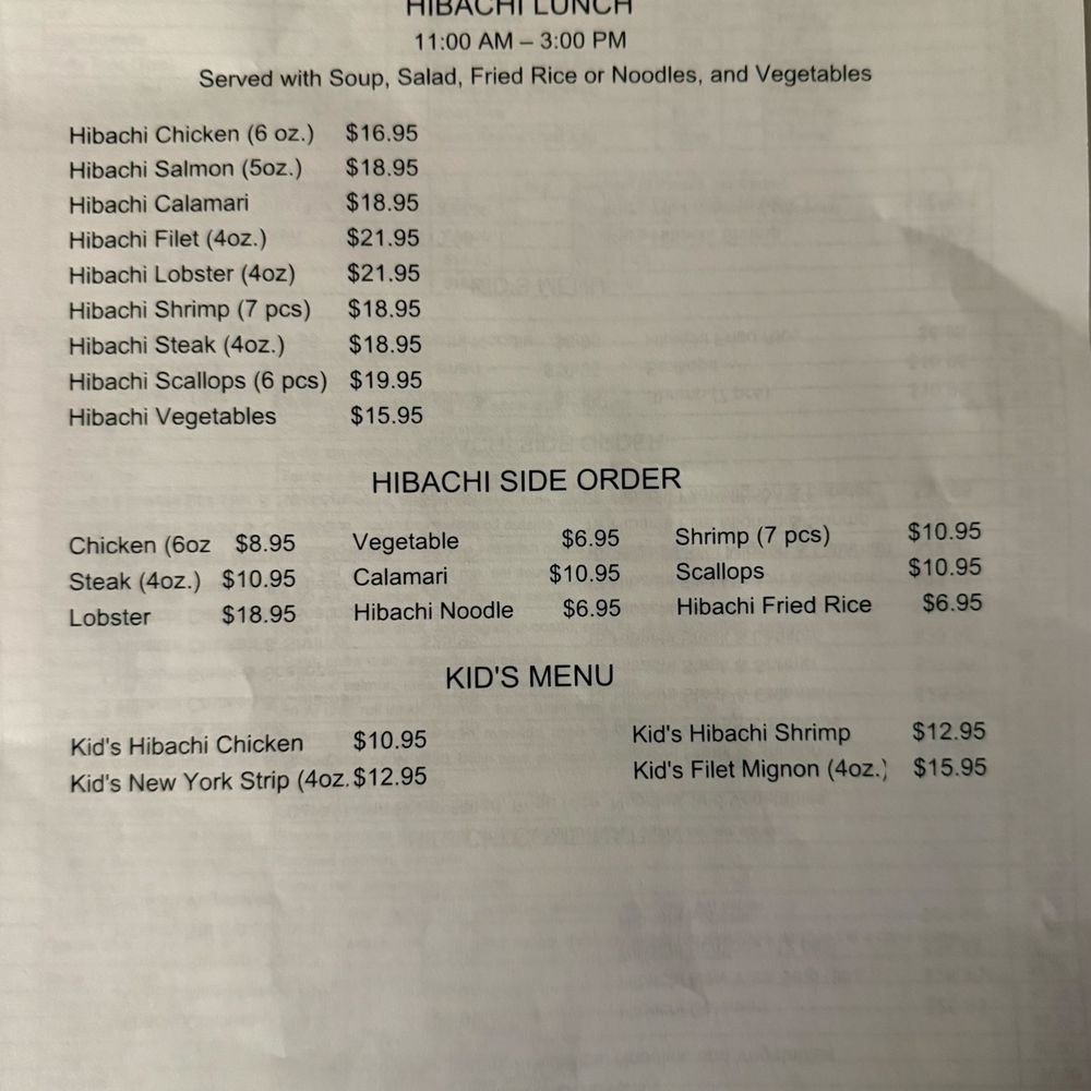 Asi Fusion - Hibachi Lunch Menu - Sushi Bars Near Me - Kenner, Louisiana