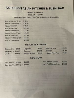 Menu photo 3 Asi Fusion Kenner, LA