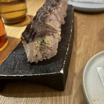 Konban - Sabazushi (Mackerel sushi) grated ginger, wasabi, shiso, sushi rice - Izakaya Near Me - New York, New York
