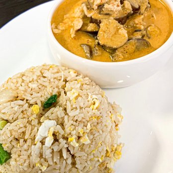 Thai Season - Fried Rice with Eggplant Chicken - Thai Near Me - Clovis, California Thai Season - Fried Rice with Eggplant Chicken - Thai Near Me - Clovis, California