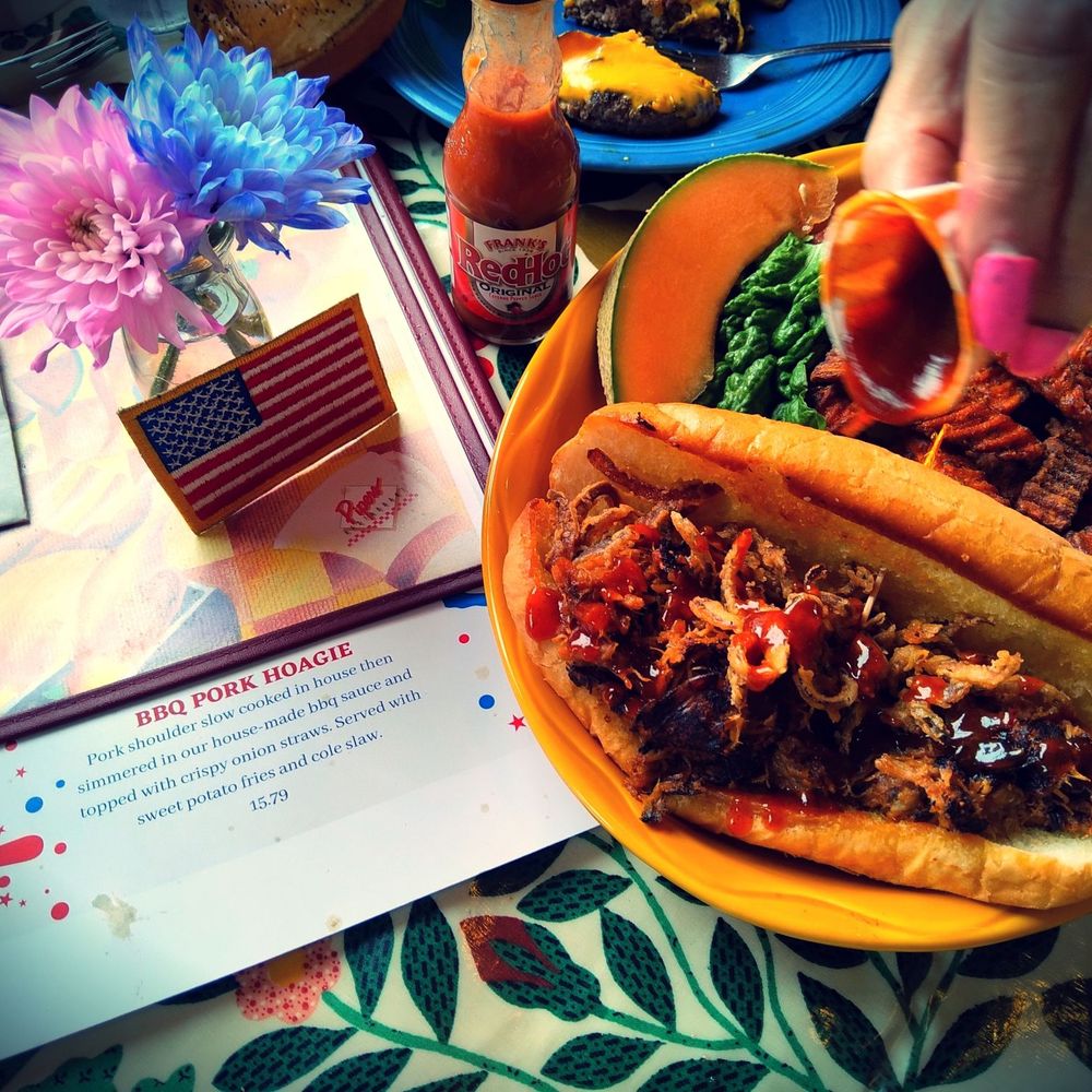Pipers Restaurant - Slather Sauce on Pulled Pork Hoegie - American Near Me - Flat Rock, Michigan