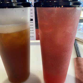 Noodle St - Peach black tea and watermelon juice - Noodles Near Me - Eastvale, California Noodle St - Peach black tea and watermelon juice - Noodles Near Me - Eastvale, California