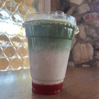 MY Coffee Roastery - Seasonal iced strawberry matcha drink - Coffee & Tea Near Me - Berkeley, California