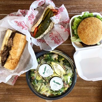 Portillo's Roseville - From L-R, Clockwise: classic hot dog, cheeseburger, chopped salad, Italian beef sandwich - Salad Near Me - Roseville, Minnesota Portillo's Roseville - From L-R, Clockwise: classic hot dog, cheeseburger, chopped salad, Italian beef sandwich - Salad Near Me - Roseville, Minnesota