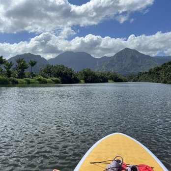 Hanalei River Cottages - Hanalei River and paddle board they provided - Hotels Near Me - Hanalei, Hawaii