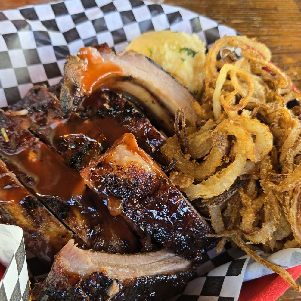 Rosie's BBQ Kitchen - Half rack a baby back ribs choice of one side and a garlic roll $12.95 mmm - Barbeque Near Me - Chatsworth, California Rosie's BBQ Kitchen - Half rack a baby back ribs choice of one side and a garlic roll $12.95 mmm - Barbeque Near Me - Chatsworth, California