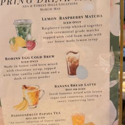 Spring drink menu