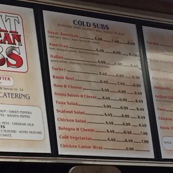 Great American Subs - the menu and prices - New American Near Me - Londonderry, New Hampshire Great American Subs - the menu and prices - New American Near Me - Londonderry, New Hampshire