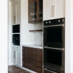 Pacific Sales Kitchen & Bath - Wolf double ovens, warming drawer and microwave, Miele coffee maker