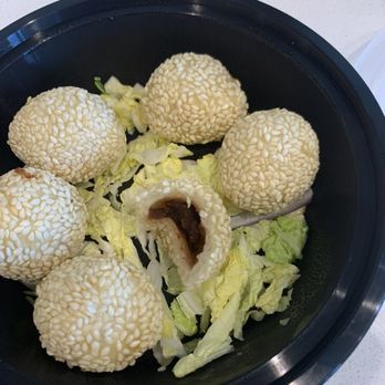 Kujira - 6 portions of the sesame balls w/ red bean paste for $7. Very good & crispy! - Ramen Near Me - Fort Collins, Colorado