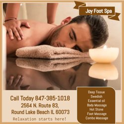 Joy Foot Spa - The full body massage targets all the major areas of the body that are most subject to strain
and discomfort including the n...