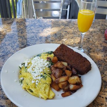 Emle's Restaurant - Great Greek omelette with roasted potatoes and banana bread - American Near Me - Northridge, California