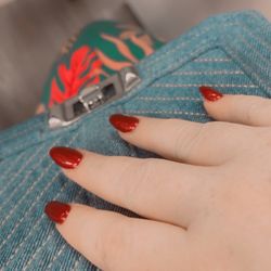 Kk Nails And Spa - Red glitter acrylics