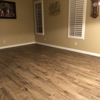 Gage Construction & Restoration - Wood-looking ceramic tile. We're so happy with how this turned out! - General Contractors Near Me - Murrieta, California Gage Construction & Restoration - Wood-looking ceramic tile. We're so happy with how this turned out! - General Contractors Near Me - Murrieta, California