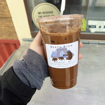 Bears Brew - Iced mocha with oat milk. Really good (like drinking chocolate). - Coffee & Tea Near Me - Gardiner, Montana Bears Brew - Iced mocha with oat milk. Really good (like drinking chocolate). - Coffee & Tea Near Me - Gardiner, Montana