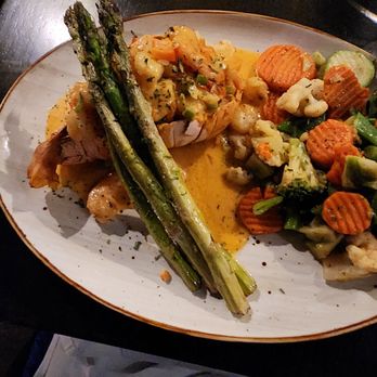 Nu Restaurant & Lounge - Shrimp stuff lobster tail with steam veggies very good very moreish!!! - American Near Me - Hauppauge, New York