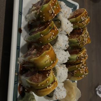 Jerry-San's Sushi Bar - Double decker roll each side of the plate, shrimp tempura in the middle. - Sushi Bars Near Me - Branford, Connecticut