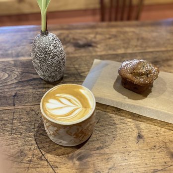Lever Coffee - Latte at perfect temp + fresh baked blueberry muffin - Coffee & Tea Near Me - Alamo, California Lever Coffee - Latte at perfect temp + fresh baked blueberry muffin - Coffee & Tea Near Me - Alamo, California