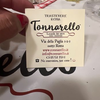 Tonnarello - Buz card - Desserts Near Me - Rome, RM Tonnarello - Buz card - Desserts Near Me - Rome, RM