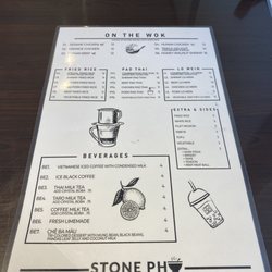 Stone Pho - Back Menu