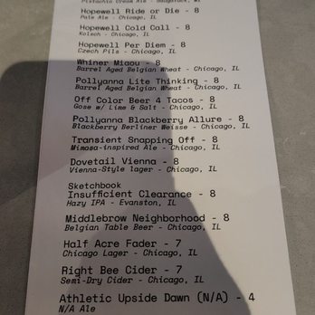 Bunker - Packaged Good Menu - A printed menu titled 'Packaged Goods' from Bunker in Chicago, IL, lists various craft beers, ciders, and non-alcoholic beverages. The menu includes options like Maplewood Fat Pig, Hopewell Cold Call, Whiner Micau, and Onda Seltzers, with prices and brief descriptions. It is designed for customers to select packaged drinks for takeout or consumption on-site. - Speakeasies Near Me - Chicago, Illinois