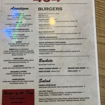 Cohee's 404 Restaurant & Lounge - Front of menu Aug 2026 - New American Near Me - Denton, Maryland Cohee's 404 Restaurant & Lounge - Front of menu Aug 2026 - New American Near Me - Denton, Maryland