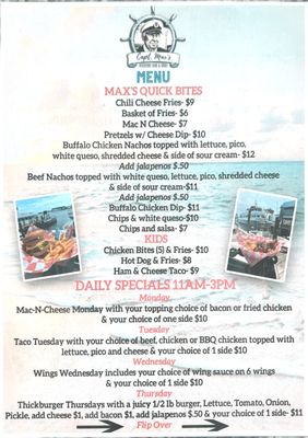 Menu photo 2 Capt Max’s Bar & Grill Panama City, FL