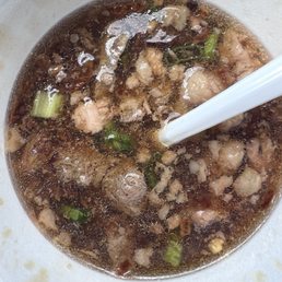 I believe it's beef soup/broth (correct me if I'm wrong)