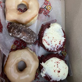 Gibson's Donuts - Red Velvet Donut, Regular Glazed - Donuts Near Me - Memphis, Tennessee