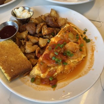 Four Friends Kitchen - Creole Shrimp Omelet - Southern Near Me - Denver, Colorado