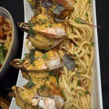 Bleu Kitchen Garlic Noodle Bar - Crab Stuffed Shrimp Garlic Noodles - Noodles Near Me - Las Vegas, Nevada Bleu Kitchen Garlic Noodle Bar - Crab Stuffed Shrimp Garlic Noodles - Noodles Near Me - Las Vegas, Nevada