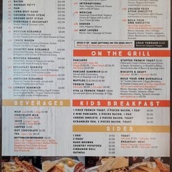 Mickies Restaurant - Breakfast menu