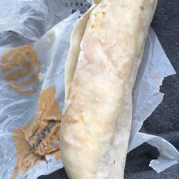 Doughy tortilla on the eggnormous burrito