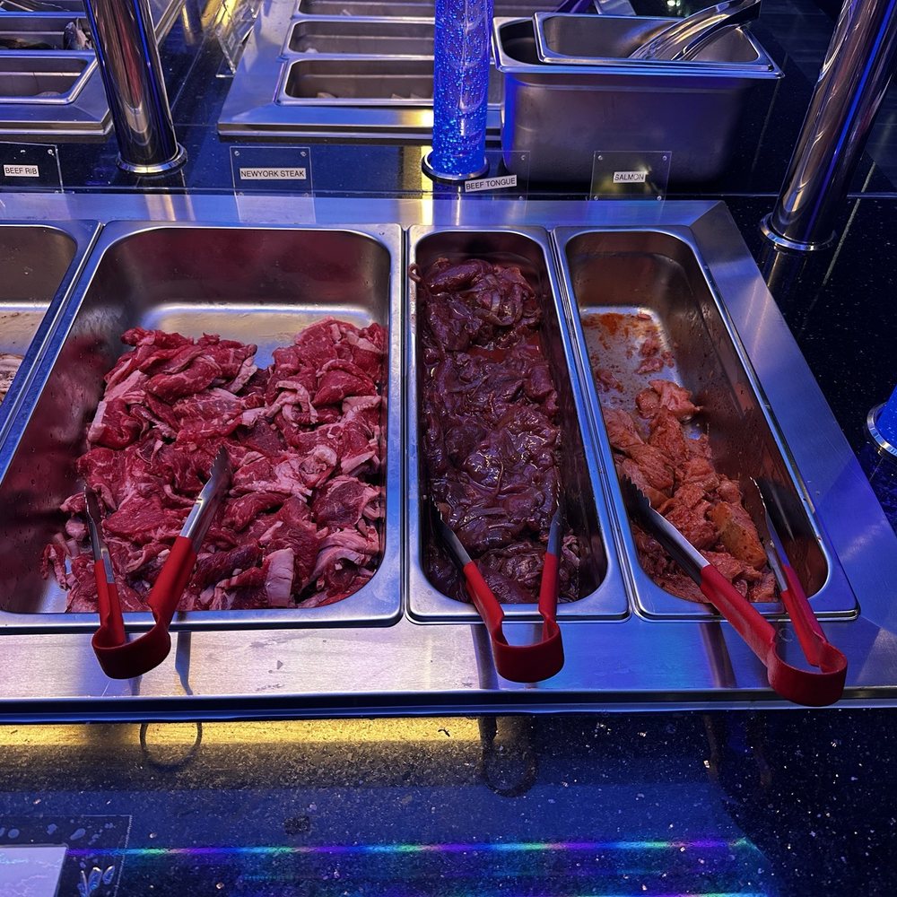 Hotpot Palace - Meat for grilling. Steak was delicious but a little tough. Galbi felt of low quality. Didn't they the rest - Hot Pot Near Me - Tigard, Oregon