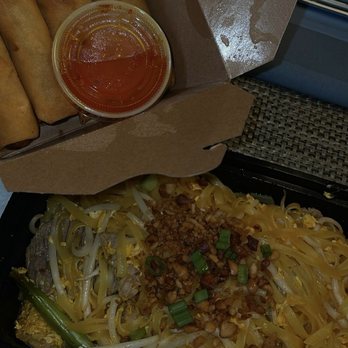 Thai Wok ToGo - Beef pad Thai and Egg Rolls (Vegetable) - Thai Near Me - Las Vegas, Nevada