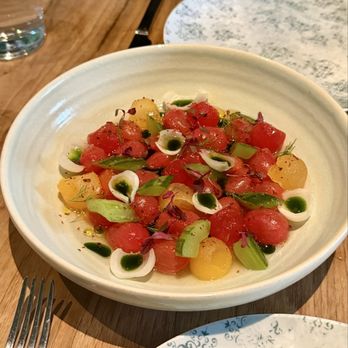 Aziza - Tomato melon salad (Aug 2026) - Moroccan Near Me - San Francisco, California Aziza - Tomato melon salad (Aug 2026) - Moroccan Near Me - San Francisco, California